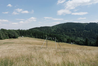 Scenic view of field against sky