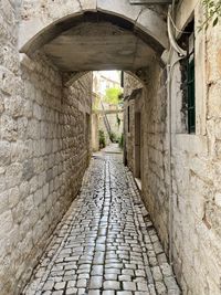 Empty corridor of old building