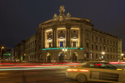 Blurred motion of road at night