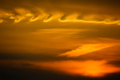 Low angle view of orange sky