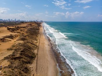 Panoramic view of beach against sky