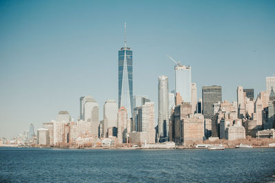 Overview of new york city from hudson river