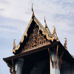 Low angle view of traditional building against sky