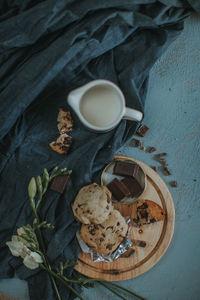 High angle view of coffee