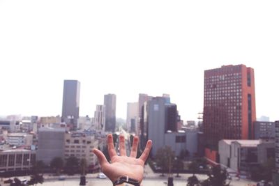 Woman standing in city