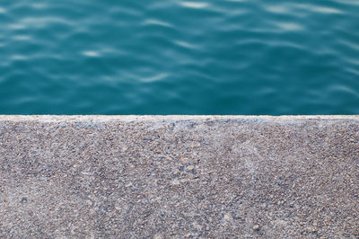 Close-up high angle view of lake