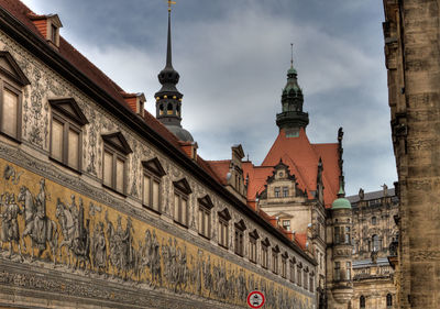 Low angle view of buildings against sky