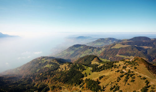 Scenic view of mountains against sky