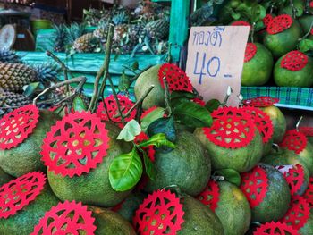 Close-up of vegetables for sale at market stall