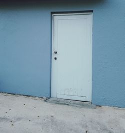 Closed blue door