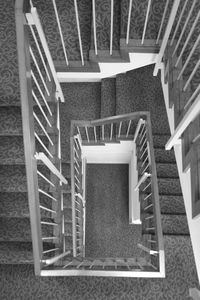 High angle view of spiral staircase of building