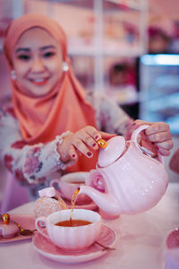 Young woman with ice cream