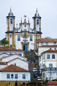 Church of our lady of carmo and houses against sky