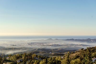 Scenic view of landscape against clear sky