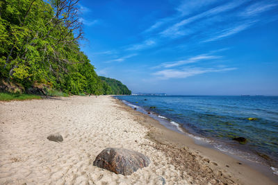 Scenic view of beach against sky