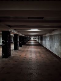 View of empty subway tunnel