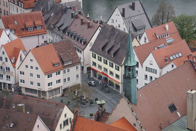 High angle view of residential buildings