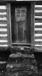 Closed wooden door
