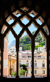 Low angle view of buildings in town