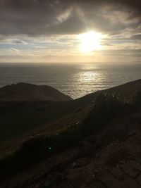 Scenic view of sea at sunset