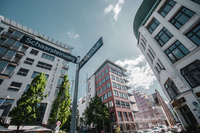 Low angle view of buildings against sky