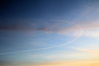 Low angle view of vapor trail in sky