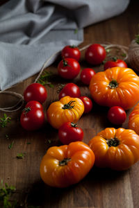 Close-up of tomatoes on table