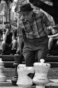 Full length of man standing outdoors