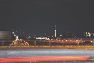 Light trails in city at night