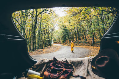 Low section of man in car