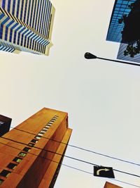 Low angle view of buildings against clear sky