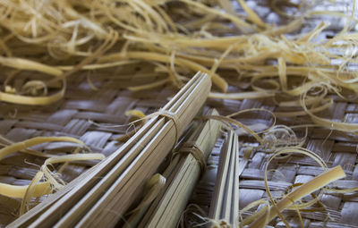 Close-up of materials at workshop