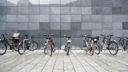 Bicycles on footpath 