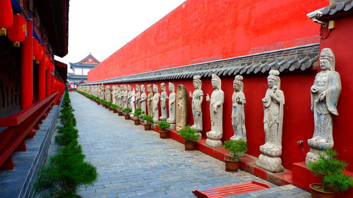 View of red roof of building