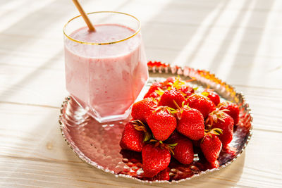 Close-up of dessert on table