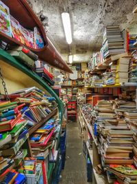 Stack of books in shelf