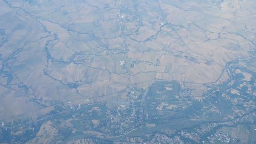 High angle view of agricultural field