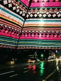 Cars on road at night