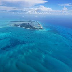 Aerial view of sea against sky