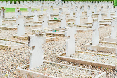 High angle view of cemetery