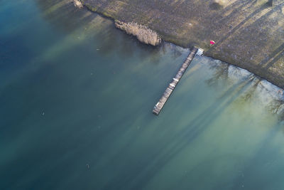 High angle view of river