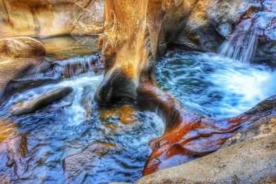 Scenic view of waterfall