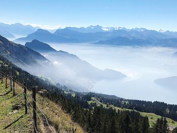 Scenic view of mountains against sky