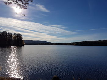 Scenic view of calm lake against sky