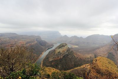 High angle view of mountains