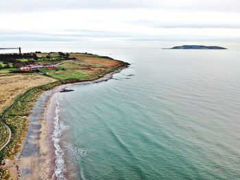 High angle view of beach against sky