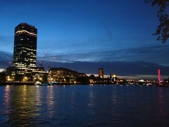 Illuminated city at night