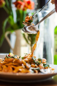 Close-up of pasta dish