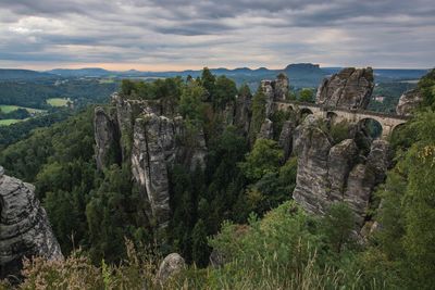 Old bridge at elbsandstein mountains