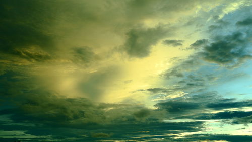 Low angle view of clouds in sky during sunset